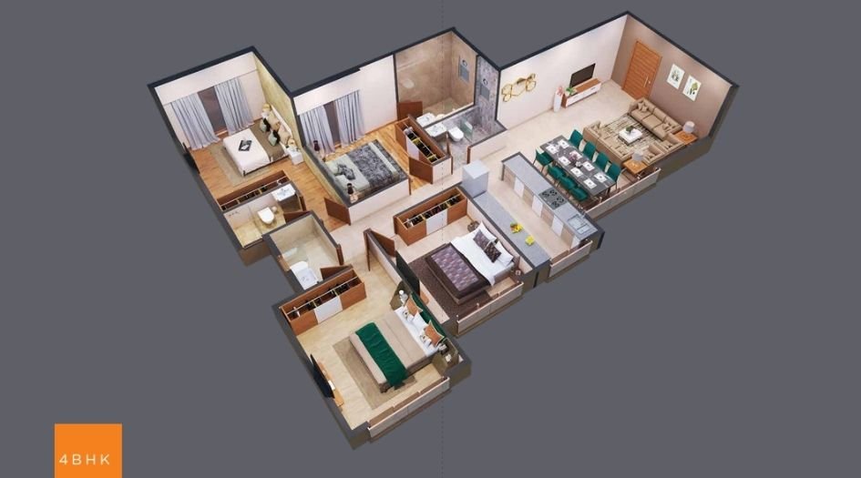 TRU-Spectrum-Life-Floor-Plan-4 BHK-1136 Sqft